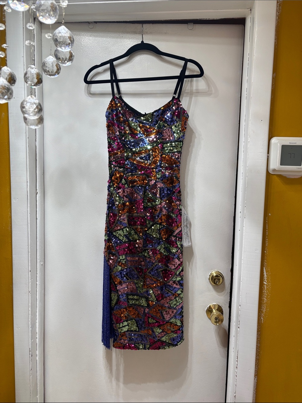 Dress the Population Multicolor Sequin Midi Slip Dress